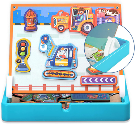 ألعاب الألغاز المغناطيسية للأطفال في مرحلة ما قبل المدرسة ، المركبات الهندسية لعمر 4-8 40 قطعة